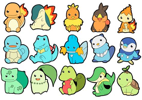 Starter Pokemon Stickers by Kenneos on DeviantArt
