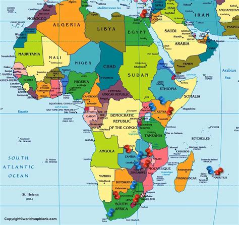 Map Of Africa With Country Names – Topographic Map of Usa with States