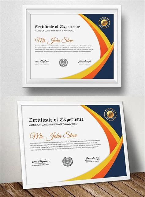 two certificates are displayed on the wall next to each other, with an ...