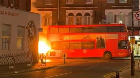 Wimbledon: London double-decker bus catches fire after | UK News | Sky News