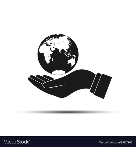 Hand holding a globe simple design Royalty Free Vector Image