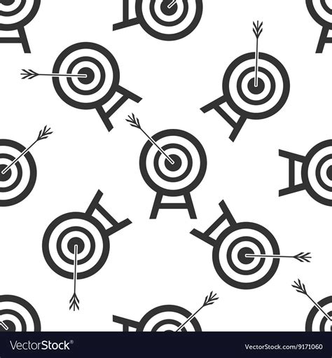 Target with dart in black icon pattern Royalty Free Vector