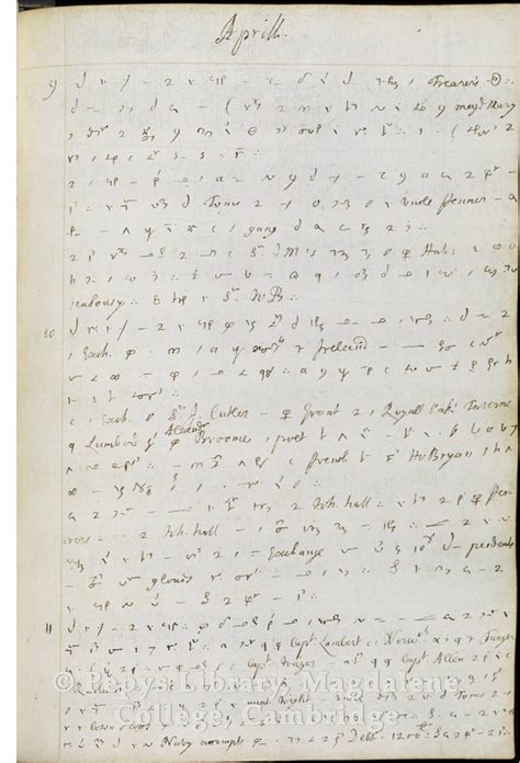 Virtual Exhibition: Samuel Pepys’s Diary | Magdalene College