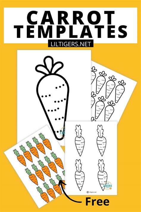 Free Printable Carrot Templates - Lil Tigers Lil Tigers