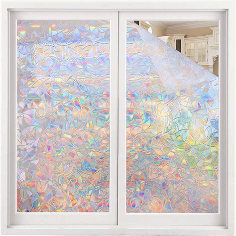 Window Privacy Film, Rainbow Window Clings, 3D Decorative Window Vinyl ...