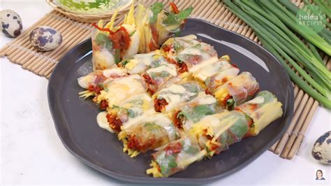 RICE PAPER ROLL WITH BEEF JERKY AND GREEN MANGO - Helen’s Recipes Official Website