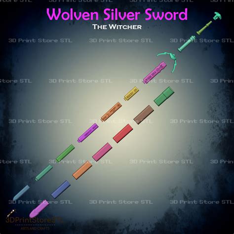 Wolven Silver Sword Cosplay The Witcher - 3D Model by 3dprintstorestl