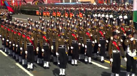 Indian army march at Victory Day Parade,Russia 2015 (HD) - YouTube