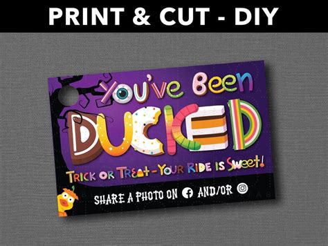 Printable Halloween you've Been Ducked Duck - Etsy