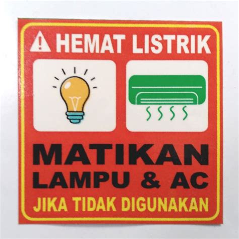 stiker matikan lampu dan ac sticker hemat listrik rumah kantor toko ...