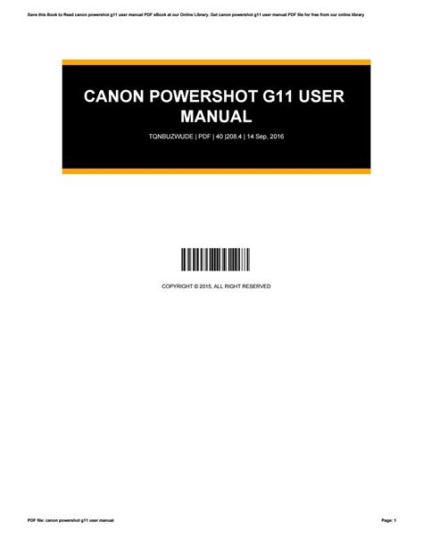 Canon powershot g11 user manual by smallker13 - Issuu