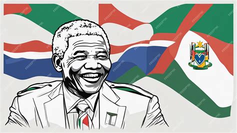 Premium AI Image | Nelson Mandela with South Africa flag style art