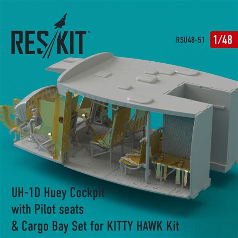 UH-1D Huey Cockpit with Pilot seats & Cargo Bay Set for KITTY HAWK Kit ...