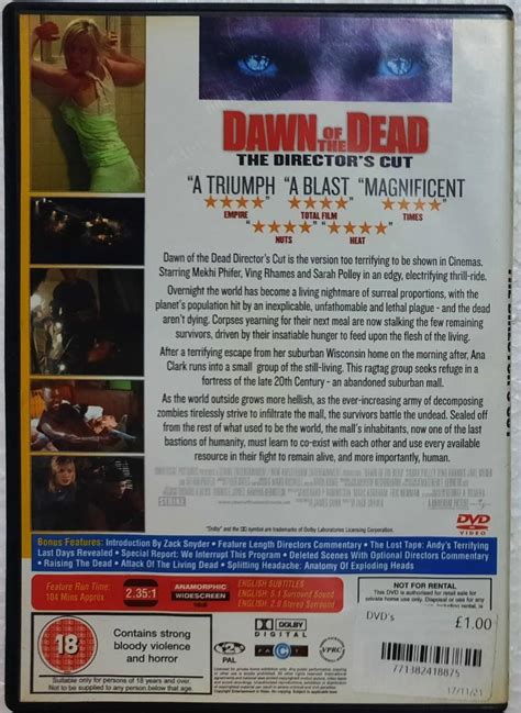 DAWN OF THE DEAD [DIRECTOR'S CUT DVD], Hobbies & Toys, Music & Media ...