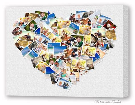 Heart Custom Photo Collage Canvas Print. Gallery by OCCanvasStudio | Canvas print collage, Photo ...