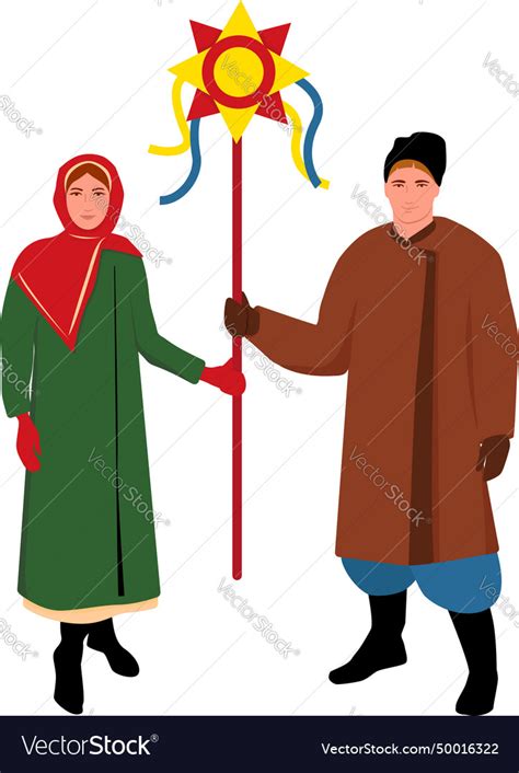 Ukrainian traditional christmas eve carols Vector Image