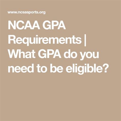 NCAA GPA Requirements | What GPA do you need to be eligible? | Gpa ...