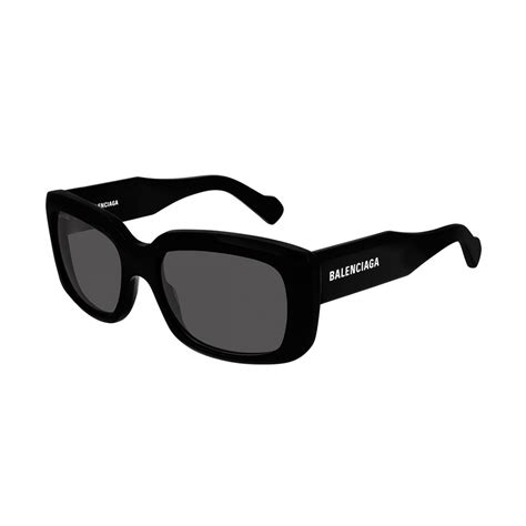 Balenciaga // Men's Logo Rectangle Sunglasses // Black - Balenciaga ...