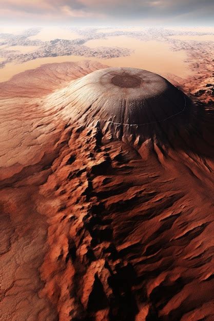 Premium Photo | Detailed surface of Mars featuring Olympus Mons