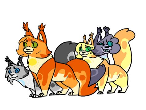 Sunpaw, Moonpaw, Dawnpaw, and Duskpaw by Shortilla on DeviantArt