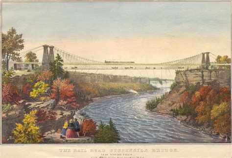 John Augustus Roebling's railway bridge. Niagara Falls Suspension Bridge. From Wikipedia, the ...