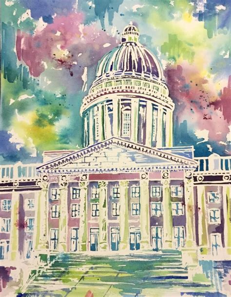 Items similar to Utah State Capitol Building- Watercolor Print on Etsy