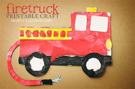 { Printable Firetruck Craft } | Fire truck craft, Preschool arts and ...