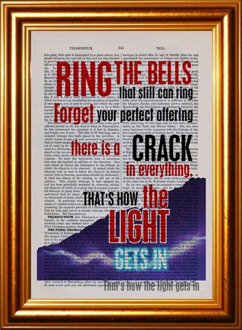 Leonard Cohen Anthem song lyric Print on upcycled Vintage | Etsy