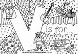 V Coloring Page sketch template