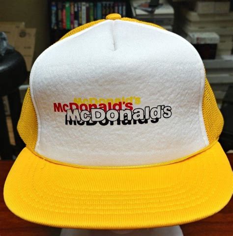 Vintage McDonald's Restaurant Hat Cap Adjustable Yellow Color | #1931156138