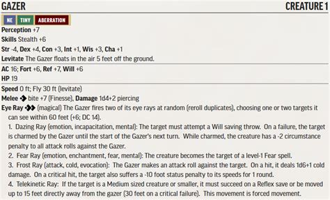 First Draft of a Gazer conversion from 5e! : r/Pathfinder2eCreations