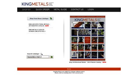 Access kingmetalscatalog.com. King Architectural Metals Catalog