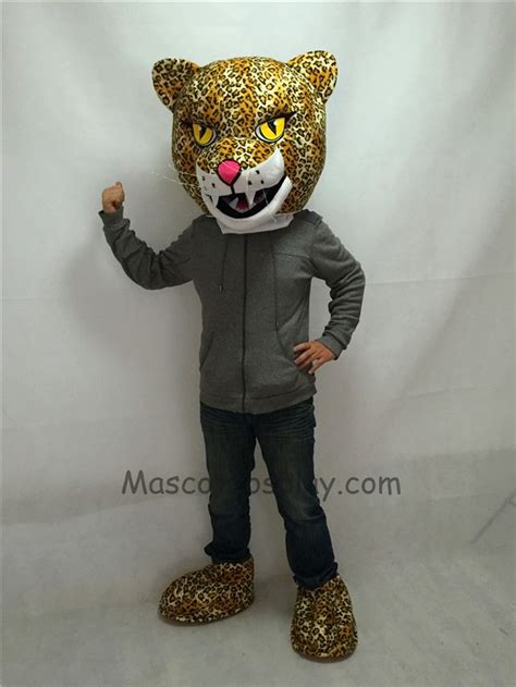 Cute New Fierce Jaguar Mascot Costume with Yellow Eyes