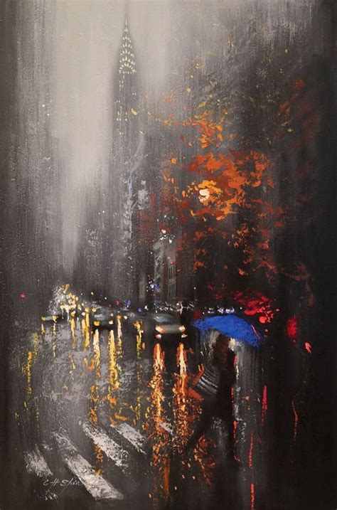 Chin Shin | rainy day | Whimsical art paintings, Cityscape art, Nature ...