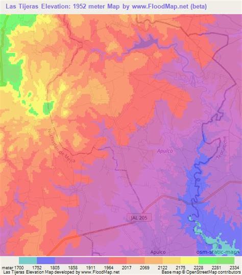 Elevation of Las Tijeras,Mexico Elevation Map, Topography, Contour