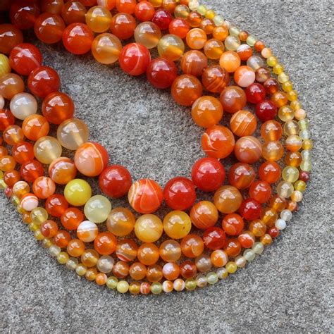 Stone Carnelian Beads Natural Banded Onyx Round Beads Loose 4/6/8/10/12mm Jewelry Bracelet DIY ...