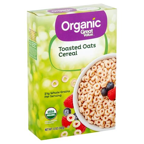 Great Value Organic Toasted Oats Cereal, 12 oz - Walmart.com - Walmart.com