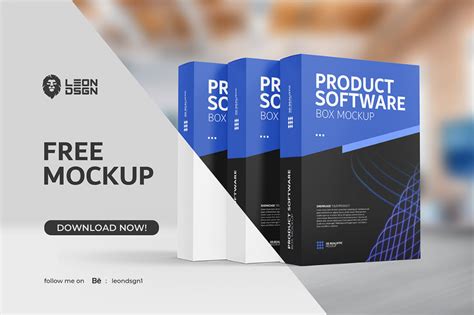 Free Product Software Box Mockup | Free mockup, Box mockup, Packaging ...