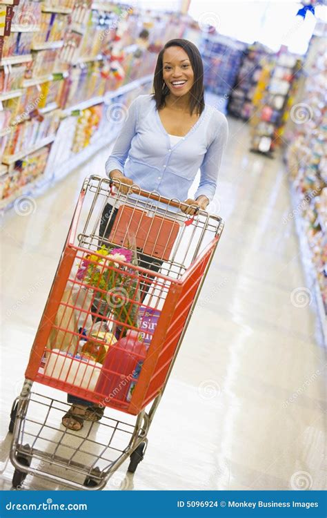 Young Woman Grocery Shopping Stock Images - Image: 5096924