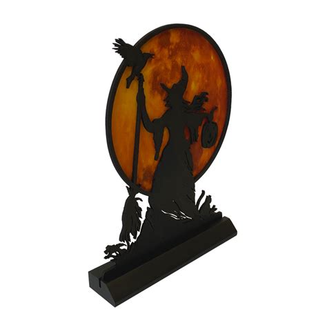 Wicked Witch Moon with Moon Silhouette Halloween Tabletop Ornament ...