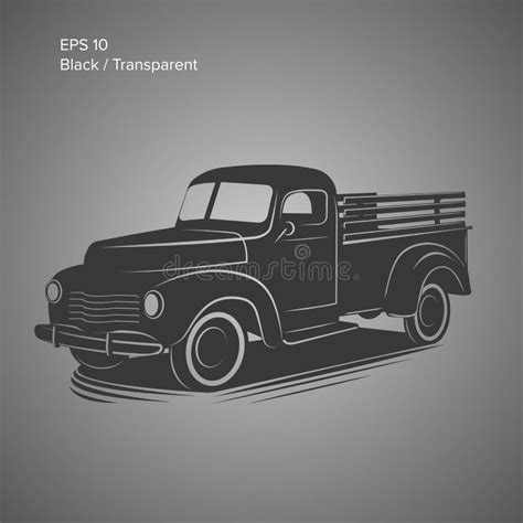 Old Retro Pickup Truck Vector Illustration Icon. Vintage Transport Vehicle Stock Vector ...