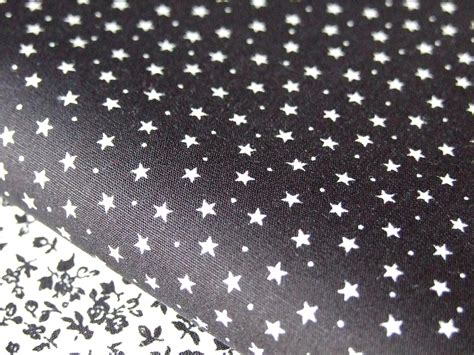 FQ or Meter 100% cotton black white floral stars spots quilting bunting fabric | eBay