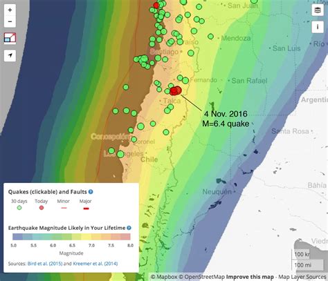 Santiago-Chile-earthquake-map. - Temblor.net