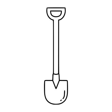 Gardening Tool In Doodle Style The Shovel Drawing Vector, Wing Drawing, Garden Drawing, Shovel ...