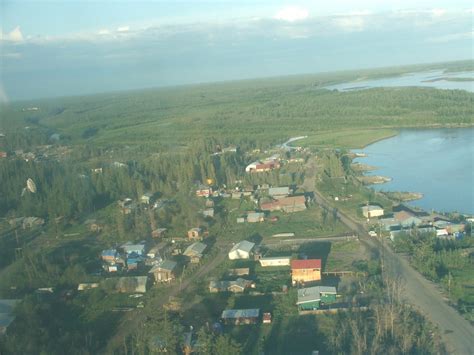 Fort Yukon, AK : Fort Yukon from the air, July 11, 2006, 10:09 PM photo ...