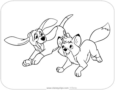 The Fox and the Hound Coloring Pages - Free Coloring Pages Printables