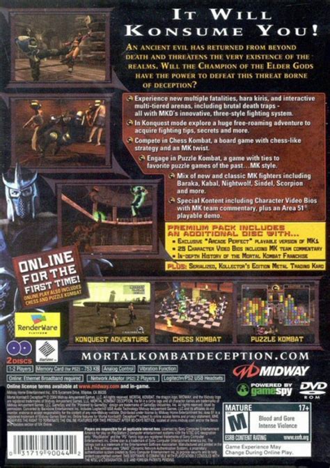 Mortal Kombat: Deception for PlayStation 2 - Sales, Wiki, Release Dates, Review, Cheats, Walkthrough