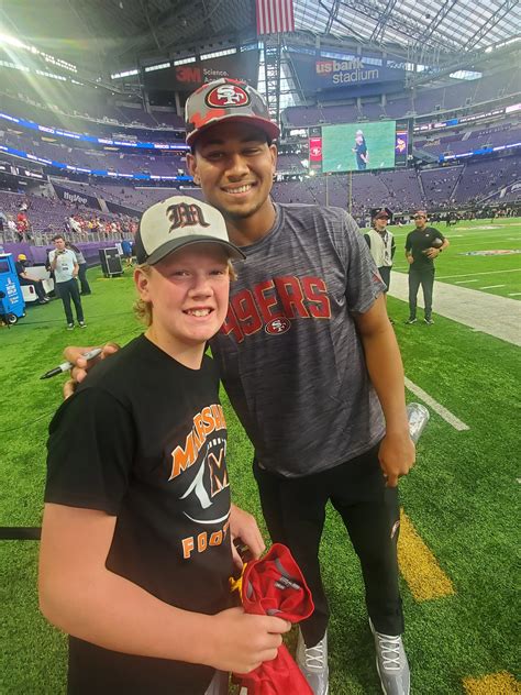 Landon88 on Twitter: "Great night for Aidan! Got sideline passes for the Vikes/49'ers game ...