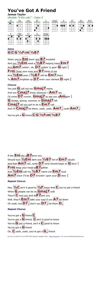 Chords Youve Got A Friend | Best Guitar Chord Music