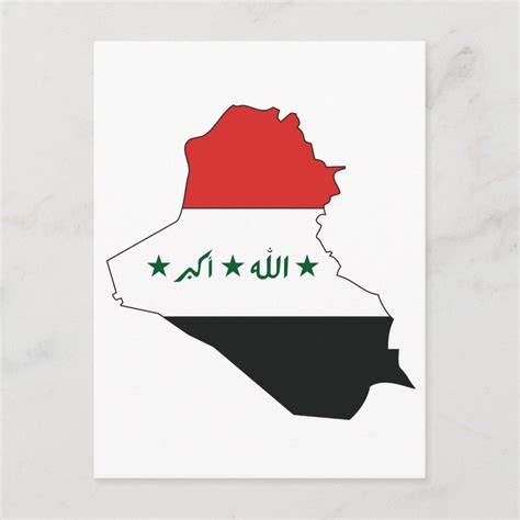 Iraq flag map postcard | Zazzle